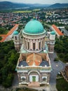 Esztergom, Hungary - Aerial view of the Primatial Basilica of the Blessed Virgin Mary Royalty Free Stock Photo