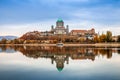 Esztergom, Hungary - Beautiful autumn morning with the Basilica of the Blessed Virgin Mary at Esztergom by the River Danube