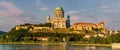 Esztergom, Hungary - Beautiful evening with the Basilica of Our Lady in Esztergom by the river Danube.