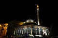 The Et`hem Bey Mosque at night on Skanderbeg Square, Tirana Royalty Free Stock Photo