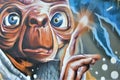 ET in the mural at the entrance to the cinema made by Alain Welter in Koler, Luxembourg