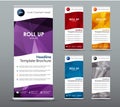 Et of vertical roll up banners. Templates, vertical brochure