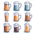 etailed of Watercolor milkshake, Slurpee, frappe set clipart vector set graphic clipart design