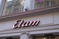 Etam sign text shop and logo store brand clothes retailer for woman fashion
