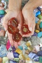 Reiki Healer offering set of Carnelian Palm Stones