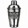 Etched Metal Cocktail Shaker Illustration Royalty Free Stock Photo
