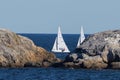 Etchells class Fleet racing sailboat yacht in the sea - Bacardi cup Invitational Regatta