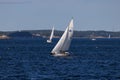 Etchells class Fleet racing sailboat yacht in the sea - Bacardi cup Invitational Regatta