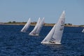Etchells class Fleet racing sailboat yacht in the sea - Bacardi cup Invitational Regatta