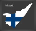 Etela-Karjala map of Finland with Finnish national flag illustration
