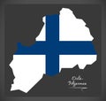 Etela-Pohjanmaa map of Finland with Finnish national flag illustration