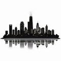 Eternal Charm: Chicago Skyline in Classic Monochrome Contrast