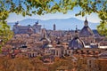 Eternal city of Rome landmarks an rooftops skyline view