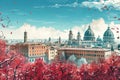 Autumnal Rome Cityscape Vector - AI Generated