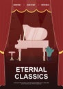 Eternal classics poster flat vector template