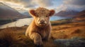 Eternal Cuteness: An Adorable Highland Calf Captivating Hearts