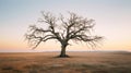 Eternal Echoes: A Minimalist Portrait of a Weathered Oak Tree