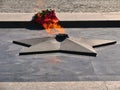 Eternal Fire on square in front of Museum in Victory Park on Poklonnaya hill