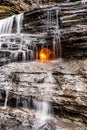 Eternal Flame Falls in Shale Creek Preserve Royalty Free Stock Photo