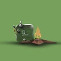 The eternal flame and the hatch of the tank, the background - may 9, vector EPS 10 Royalty Free Stock Photo