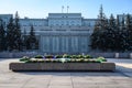 The eternal flame and memorial complex in Irkutsk , Russia.