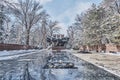 Eternal flame, Memorial of Glory in park named after 28 Panfilov guardsmen, Almaty, Kazakhstan