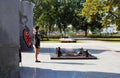 Eternal flame. Second World War memorial in Yaroslavl, Russia.