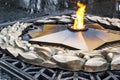 Eternal flame star - close up symbol of victory in Great Patriotic War