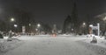 eternal flame in a winter park with a lot of snow