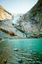 The eternal glacier and lake in the mountains . Royalty Free Stock Photo