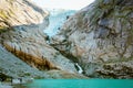 The eternal glacier and lake in the mountains . Royalty Free Stock Photo