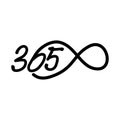 Eternal 365 infinity logo icon design illustration black Royalty Free Stock Photo