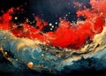 Eternal Lava Frost - Abstract digital painting with oil paint texture effect