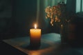 Eternal Light: The Brilliance of a Single Candle. Royalty Free Stock Photo