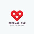 Eternal Love Abstract Vector Sign, Emblem or Logo Template. Infinity Symbol and Heart Icon Mixture. Creative Concept Royalty Free Stock Photo