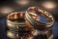 Eternal Love: A Captivating Image of Two Wedding Rings That Symbolize Commitment and Devotion, ai generative