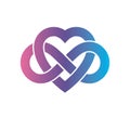 Eternal Love conceptual sign, vector symbol created with infinity loop sign