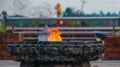 Eternal Peace Flame at Lumbini Premises in Nepal Royalty Free Stock Photo