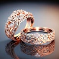 Eternal Promise: Illustration of Two Gold Wedding Rings Royalty Free Stock Photo