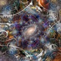 Eternal spaces. Surreal composition with time spirals