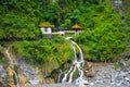 Eternal Spring Shrine, also called Changchun Shrine, landmark and a memorial shrine complex in Taroko National Park in Taiwan. The Royalty Free Stock Photo