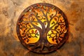 Eternal tree of life - sacred symbol of cycle of life and death