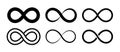 Eternity loop symbol logo vector endless abstract line icon. Infinite unlimited cycle sign illustration concept design.