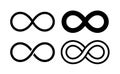 Eternity loop symbol logo vector endless abstract line icon. Infinite unlimited cycle sign illustration concept design. Royalty Free Stock Photo