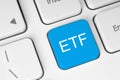 ETF (Exchange Traded Fund) blue button Royalty Free Stock Photo