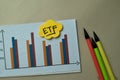 ETF - Exchange Traded Fund write on sticky notes isolated on office desk Royalty Free Stock Photo