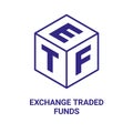 ETF Exchange Traded Funds vector infographic design. Trendy modern flat linear vector ETF icon, ETF collection, outline vector Royalty Free Stock Photo