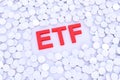 ETF scattered coins abstract background concept 3D