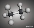 Ethane C2H6 molecule. Molecular model. 3D rendering