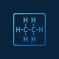 Ethane chemical structure vector linear colored icon or symbol